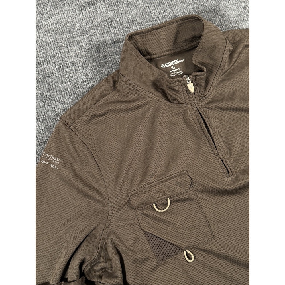 Gander Mountain Pullover XL LS Utility Shirt Vented TechUV SPF 30 Hiking Fishing